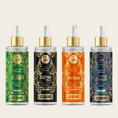 Body Splash Arabe Kit C/4un 200ml Perfume Masculino De Luxo